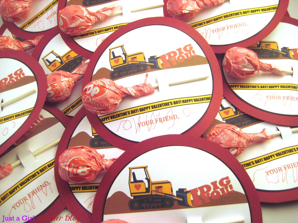 I Dig You Bulldozer Valentines