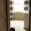 Curtains with Painted Stripes Hung