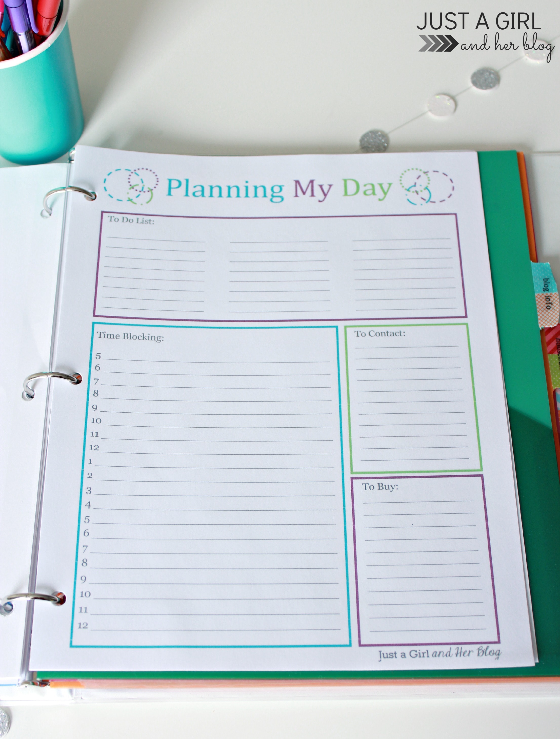 Our Home Binder: A Tour {with FREE printables!} - Just a Girl and Her Blog