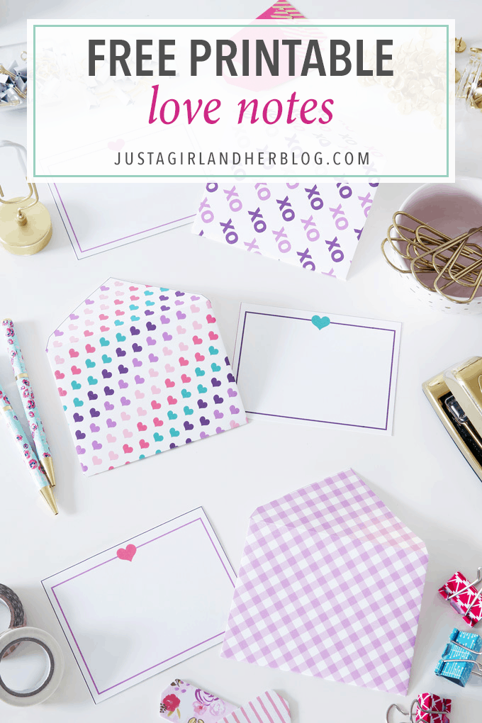 Free Printable Love Notes For Valentine s Day Just A Girl And Her Blog