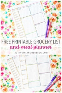 Free Printable Grocery List and Meal Planner | Abby Lawson