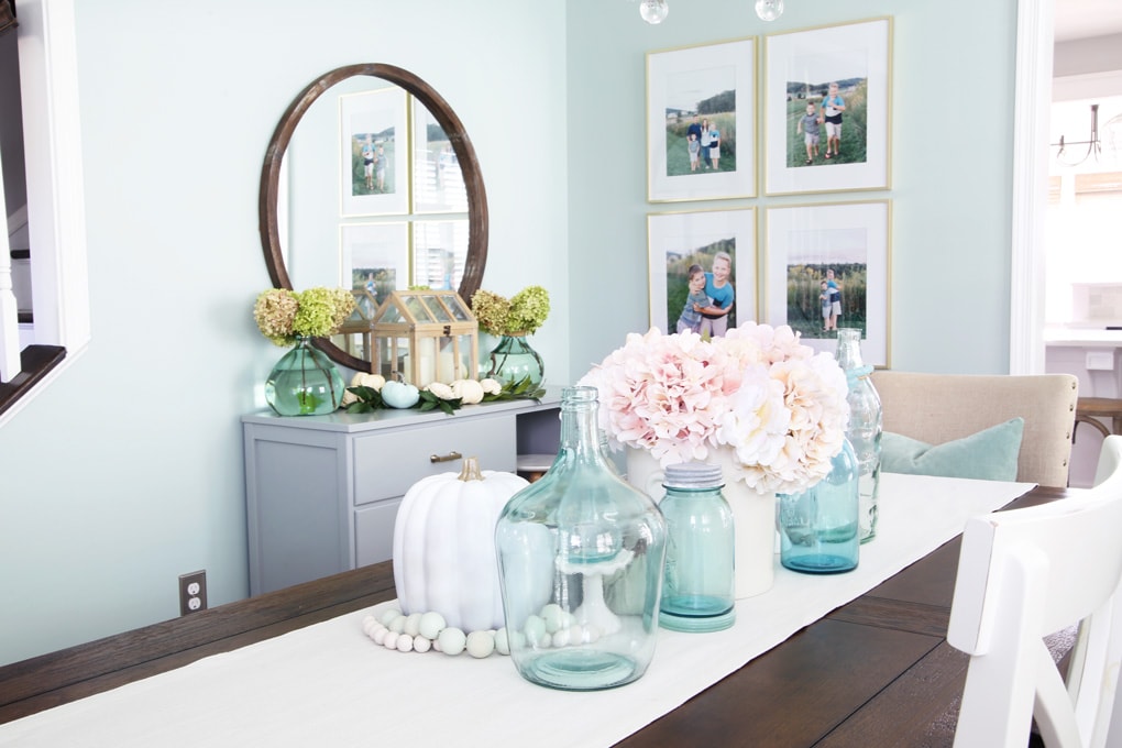 Aqua Fall Dining Room | Abby Organizes