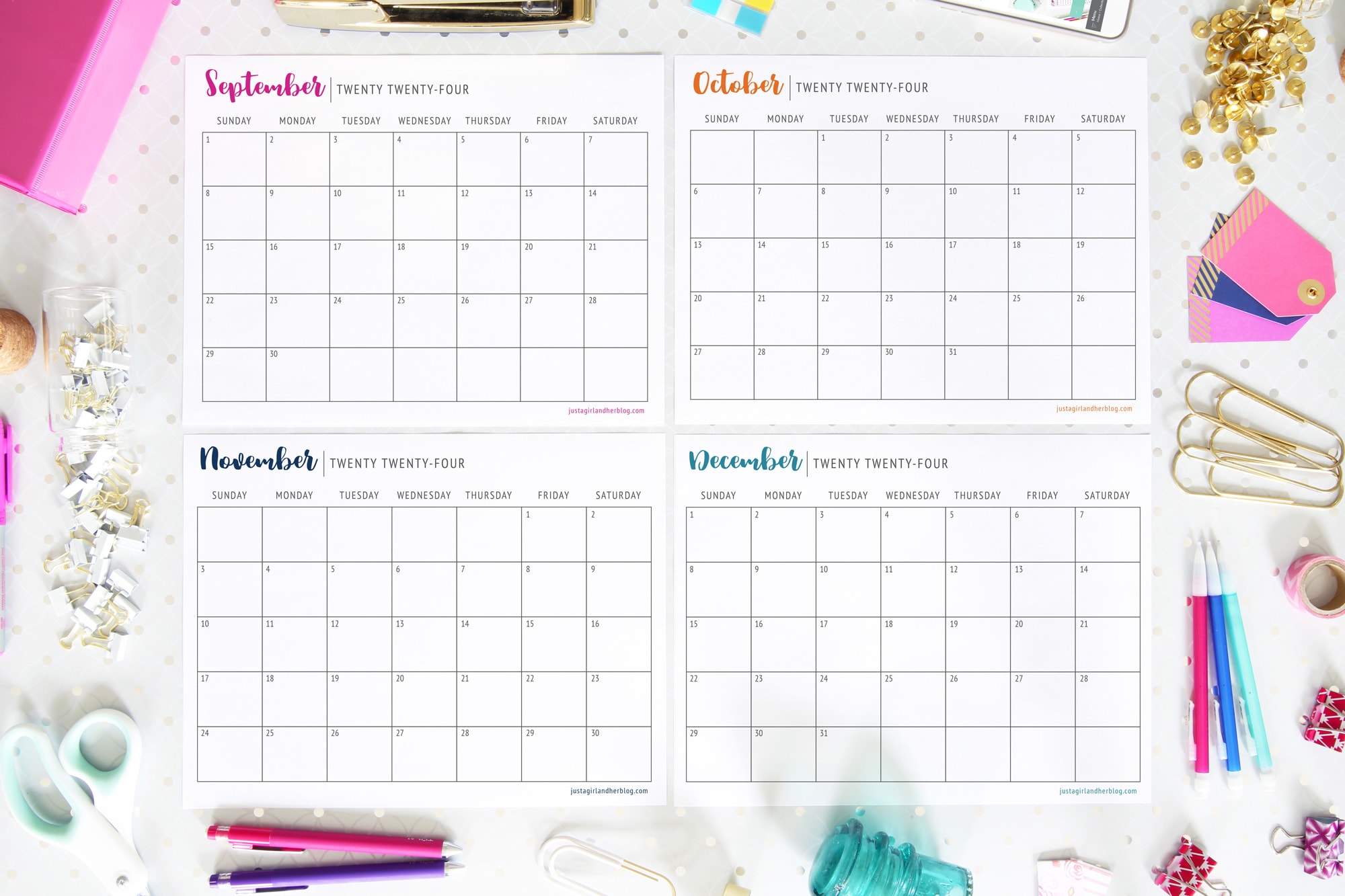 Printable Calendar | 8 Beautiful FREE Calendars | Abby Lawson